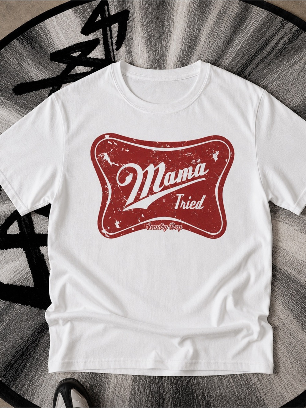 Mama Tried Cowboy Way Shirt, Western White Graphic Tee Country Unisex
